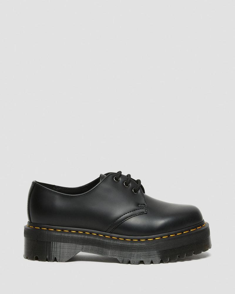 Men's Dr Martens 1461 Smooth Leather Platform Shoes Black | AU 624DFM